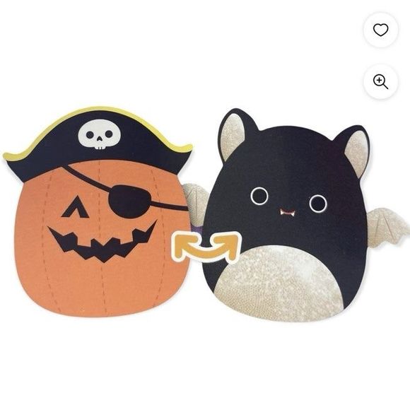 Squishmallows Flip-A-Mallow Halloween Paxton Pirate Pumpkin Emily Bat 12” - Picture 1 of 9